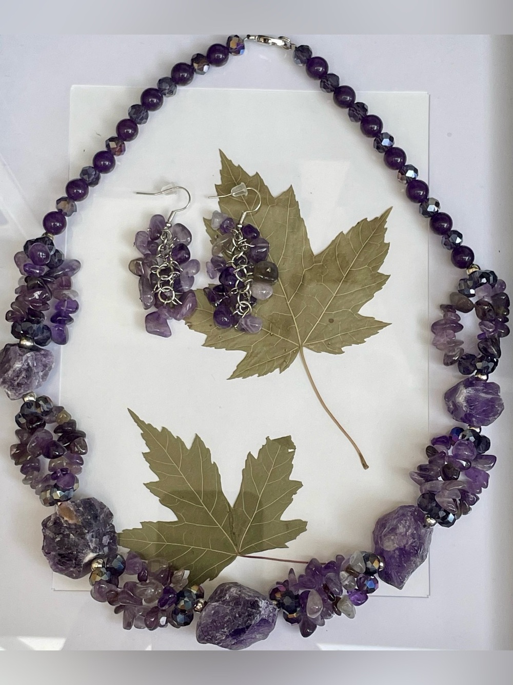 Amethyst Necklace & Earrings Set